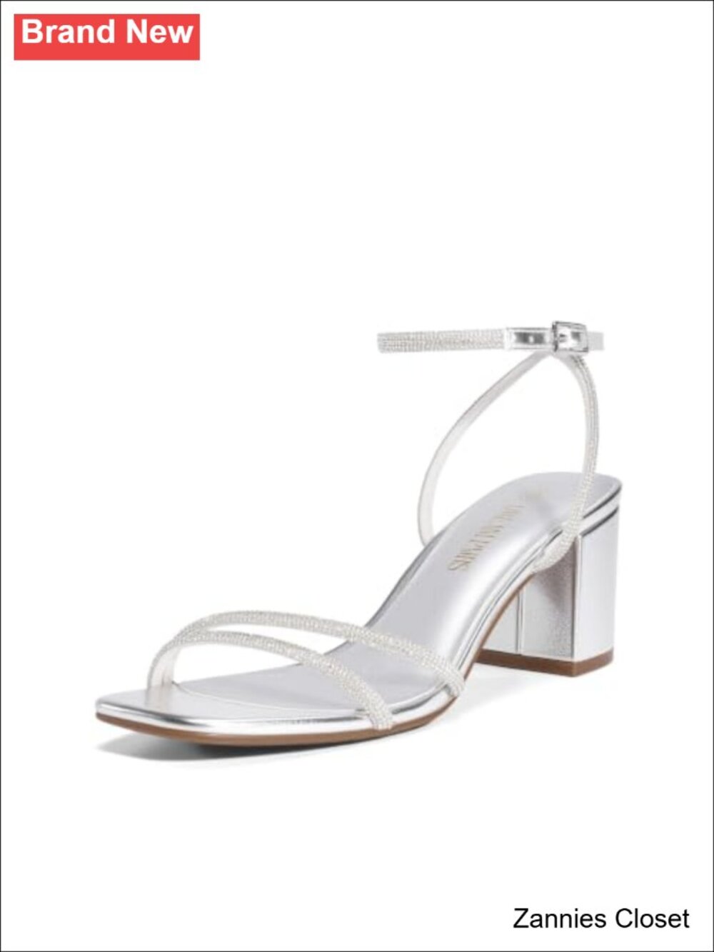 ✨ Chunky Block Heel Sandals with Ankle Strap, Square Toe, Faux Leather, Vegan